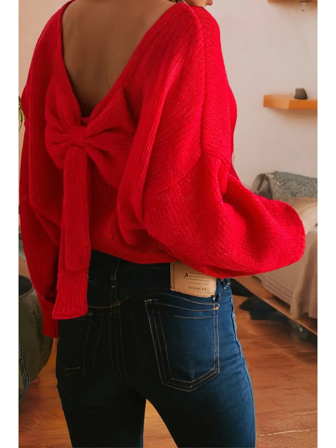 Red Bow Back Sweater